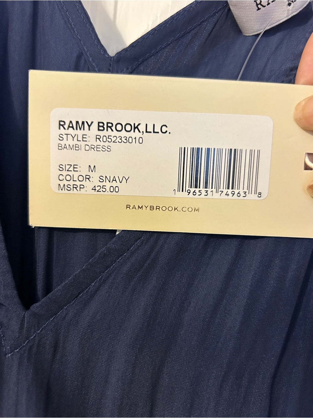 Ramy Brook Navy V-Neck Sleeveless Dress - Picture 2 of 2